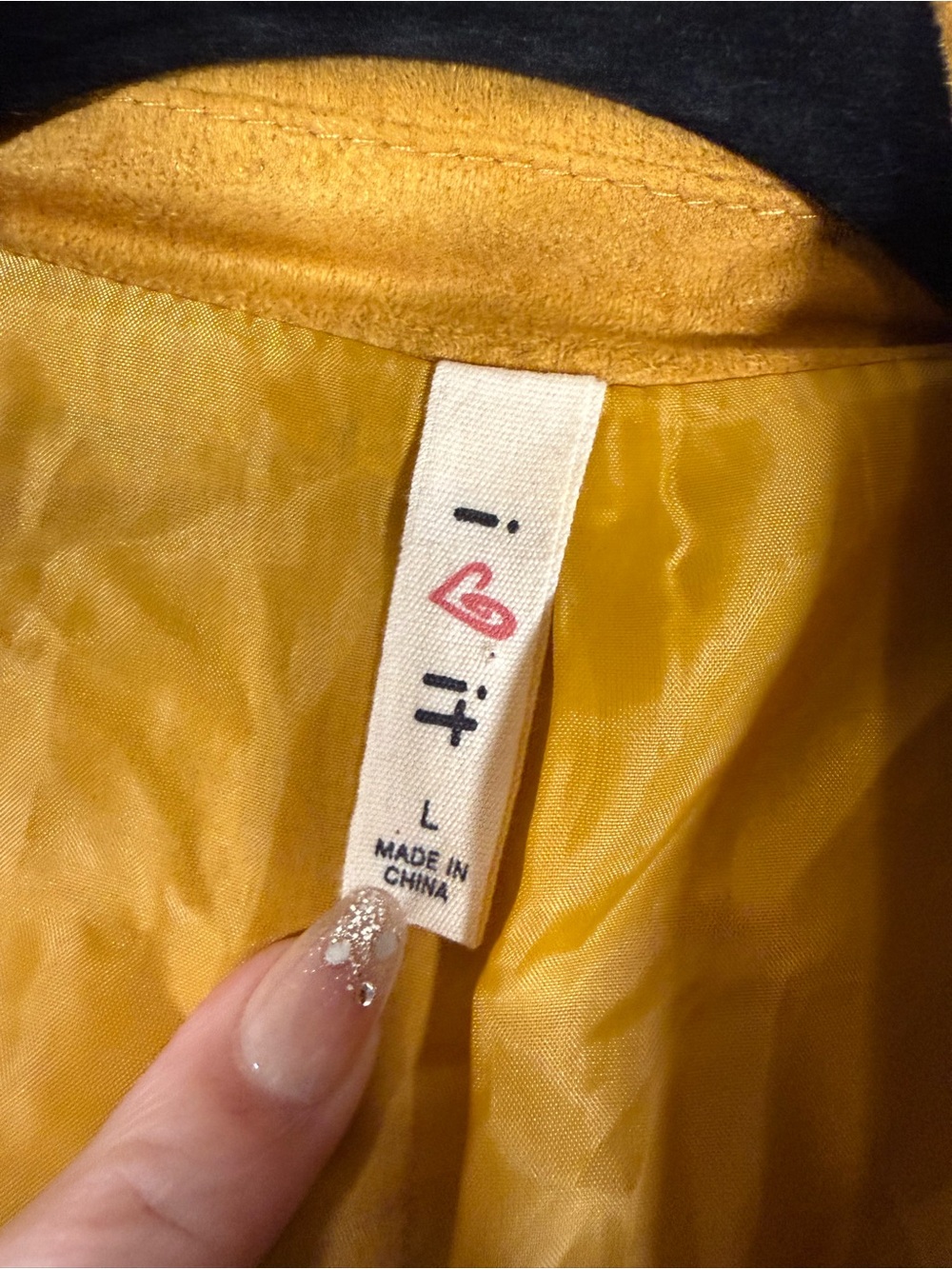 Women’s Mustard Yellow Moto Jacket Suede Large - Picture 5 of 10